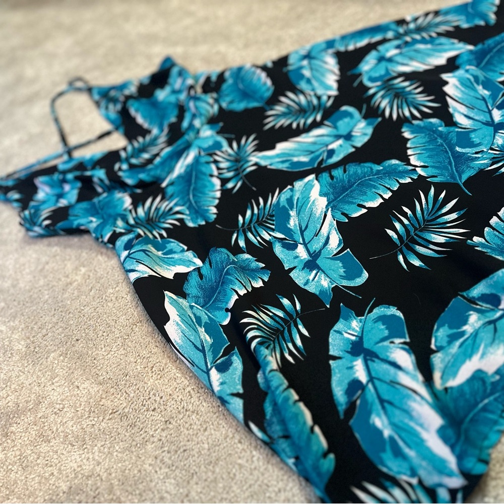 Forever 21 Teal Leaf Dress - Picture 7 of 7